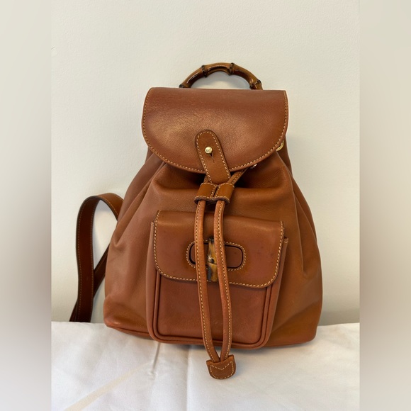 Vintage Gucci Bamboo Leather Mini Backpack - Picture 4 of 16